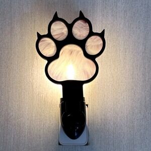 Paw Print Night Light Handmade Pet Animal Decor Wall Plug-In Light